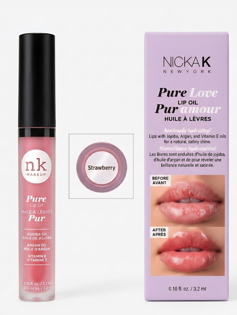 Nicka K Pure Lip Oil - Strawberry Pink